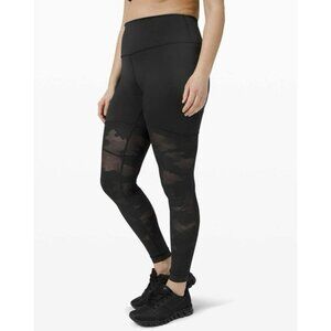Lululemon Sheer Will High-Rise Tight Camo Black Size 4 EUC